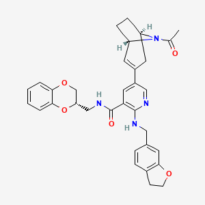 5-[(1S,5R)-8-acetyl-8-azabicyclo[3.2.1]oct-2-en-3-yl]-N-[[(3S)-2,3-dihydro-1,4-benzodioxin-3-yl]methyl]-2-(2,3-dihydro-1-benzofuran-6-ylmethylamino)pyridine-3-carboxamide