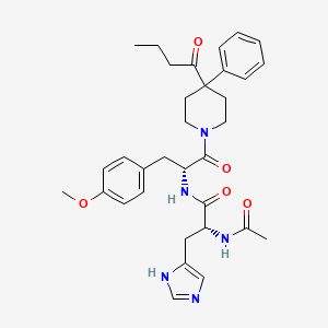 molecular formula C33H41N5O5 B10779940 2-Acetylamino-N-[2-(4-butyryl-4-phenyl-piperidin-1-yl)-1-(4-methoxy-benzyl)-2-oxo-ethyl]-3-(1H-imidazol-4-yl)-propionamide 