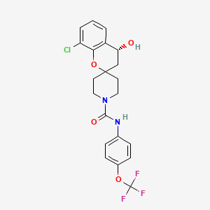 (4R)-8-chloro-4-hydroxy-N-[4-(trifluoromethoxy)phenyl]spiro[3,4-dihydrochromene-2,4'-piperidine]-1'-carboxamide