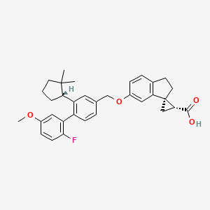 (1'R,3R)-5-[[3-[(1R)-2,2-dimethylcyclopentyl]-4-(2-fluoro-5-methoxyphenyl)phenyl]methoxy]spiro[1,2-dihydroindene-3,2'-cyclopropane]-1'-carboxylic acid