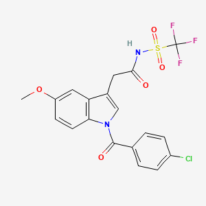 2-(1-(4-chlorobenzoyl)-5-methoxy-1H-indol-3-yl)-N-((trifluoromethyl)sulfonyl) acetamide