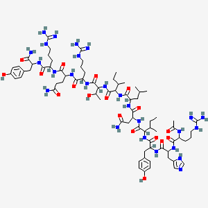 molecular formula C75H120N26O18 B10780025 Ac-DL-Arg-DL-His-DL-Tyr-DL-xiIle-DL-Asn-DL-Leu-DL-xiIle-DL-xiThr-DL-Arg-DL-Gln-DL-Arg-DL-Tyr-NH2 