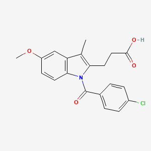 molecular formula C20H18ClNO4 B10780048 3-[1-(4-Chlorobenzoyl)-5-methoxy-3-methylindol-2-yl]propanoic acid 