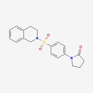 molecular formula C19H20N2O3S B10780067 1-[4-(3,4-dihydro-1H-isoquinolin-2-ylsulfonyl)phenyl]pyrrolidin-2-one 