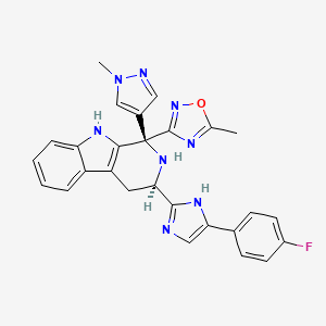 3-[(1R,3R)-3-[5-(4-fluorophenyl)-1H-imidazol-2-yl]-1-(1-methylpyrazol-4-yl)-2,3,4,9-tetrahydropyrido[3,4-b]indol-1-yl]-5-methyl-1,2,4-oxadiazole