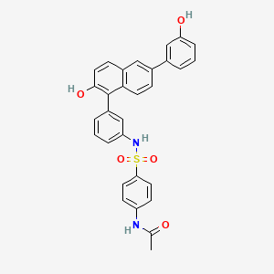 molecular formula C30H24N2O5S B10780085 N-[4-[[3-[2-hydroxy-6-(3-hydroxyphenyl)naphthalen-1-yl]phenyl]sulfamoyl]phenyl]acetamide 