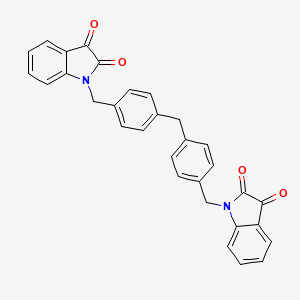 1-{[4-({4-[(2,3-dioxo-2,3-dihydro-1H-indol-1-yl)methyl]phenyl}methyl)phenyl]methyl}-2,3-dihydro-1H-indole-2,3-dione