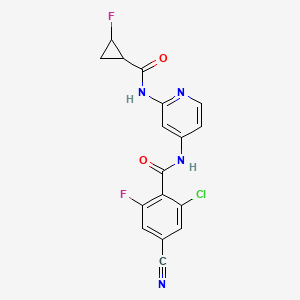 2-chloro-4-cyano-6-fluoro-N-[2-[(2-fluorocyclopropanecarbonyl)amino]pyridin-4-yl]benzamide