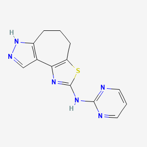 molecular formula C13H12N6S B10780118 N-pyrimidin-2-yl-5-thia-3,11,12-triazatricyclo[8.3.0.02,6]trideca-1(10),2(6),3,12-tetraen-4-amine 