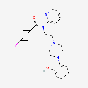 molecular formula C26H27IN4O2 B10780125 N-[2-[4-(2-hydroxyphenyl)piperazin-1-yl]ethyl]-4-iodo-N-pyridin-2-ylcubane-1-carboxamide 