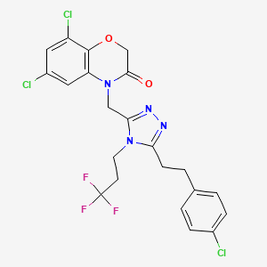 6,8-dichloro-4-((5-(4-chlorophenethyl)-4-(3,3,3-trifluoropropyl)-4H-1,2,4-triazol-3-yl)methyl)-2H-benzo[b][1,4]oxazin-3(4H)-one