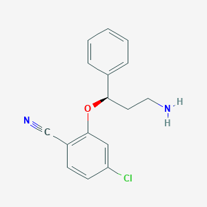 molecular formula C16H15ClN2O B10780157 2-[(1r)-3-Amino-1-Phenyl-Propoxy]-4-Chloro-Benzonitrile 