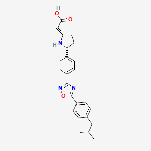 2-[(2S,5R)-5-[4-[5-[4-(2-methylpropyl)phenyl]-1,2,4-oxadiazol-3-yl]phenyl]pyrrolidin-2-yl]acetic acid