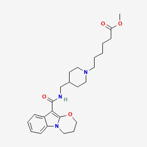 methyl 6-[4-[(3,4-dihydro-2H-[1,3]oxazino[3,2-a]indole-10-carbonylamino)methyl]piperidin-1-yl]hexanoate