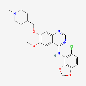 molecular formula C23H25ClN4O4 B10780192 Chlorobenzodioxole deriv. 27 