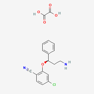 molecular formula C18H17ClN2O5 B10780223 2-[(1R)-3-amino-1-phenylpropoxy]-4-chlorobenzonitrile;oxalic acid 