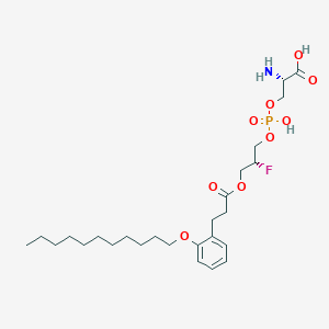 molecular formula C26H43FNO9P B10780233 (2S)-2-amino-3-[[(2R)-2-fluoro-3-[3-(2-undecoxyphenyl)propanoyloxy]propoxy]-hydroxyphosphoryl]oxypropanoic acid 