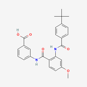 molecular formula C26H26N2O5 B10780239 3-[[2-[(4-Tert-butylbenzoyl)amino]-4-methoxybenzoyl]amino]benzoic acid 