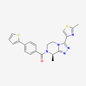 [(8R)-8-methyl-3-(2-methyl-1,3-thiazol-4-yl)-6,8-dihydro-5H-[1,2,4]triazolo[4,3-a]pyrazin-7-yl]-(4-thiophen-2-ylphenyl)methanone