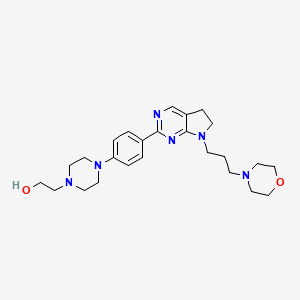 molecular formula C25H36N6O2 B10780267 2-[4-[4-[7-(3-Morpholin-4-ylpropyl)-5,6-dihydropyrrolo[2,3-d]pyrimidin-2-yl]phenyl]piperazin-1-yl]ethanol 