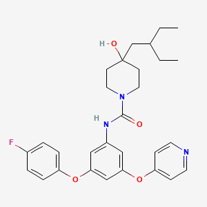 molecular formula C29H34FN3O4 B10780270 4-(2-ethylbutyl)-N-[3-(4-fluorophenoxy)-5-pyridin-4-yloxyphenyl]-4-hydroxypiperidine-1-carboxamide 