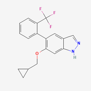 molecular formula C18H15F3N2O B10780291 6-(cyclopropylmethoxy)-5-[2-(trifluoromethyl)phenyl]-1H-indazole 