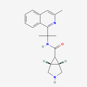 molecular formula C19H23N3O B10780303 (1S,5R)-N-[2-(3-methylisoquinolin-1-yl)propan-2-yl]-3-azabicyclo[3.1.0]hexane-6-carboxamide 