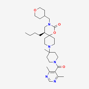 (5S)-5-butyl-9-[1-(4,6-dimethylpyrimidine-5-carbonyl)-4-methylpiperidin-4-yl]-3-(oxan-4-ylmethyl)-1-oxa-3,9-diazaspiro[5.5]undecan-2-one