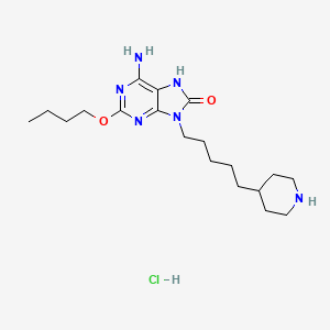 molecular formula C19H33ClN6O2 B10780323 6-amino-2-butoxy-9-(5-piperidin-4-ylpentyl)-7H-purin-8-one;hydrochloride 