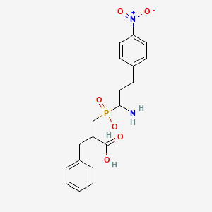 molecular formula C19H23N2O6P B10780340 2-[[[1-amino-3-(4-nitrophenyl)propyl]-hydroxyphosphoryl]methyl]-3-phenylpropanoic acid 