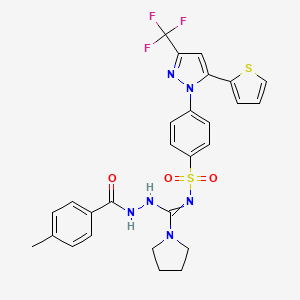 N-[(4-methylbenzoyl)amino]-N'-[4-[5-thiophen-2-yl-3-(trifluoromethyl)pyrazol-1-yl]phenyl]sulfonylpyrrolidine-1-carboximidamide