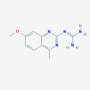 molecular formula C11H13N5O B10780394 1-(7-Methoxy-4-methylquinazolin-2-yl)guanidine 