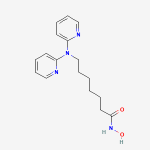 molecular formula C17H22N4O2 B10780411 7-(dipyridin-2-ylamino)-N-hydroxyheptanamide 