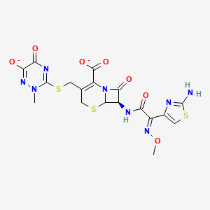 (7R)-7-[[(2E)-2-(2-amino-1,3-thiazol-4-yl)-2-methoxyiminoacetyl]amino]-3-[(2-methyl-6-oxido-5-oxo-1,2,4-triazin-3-yl)sulfanylmethyl]-8-oxo-5-thia-1-azabicyclo[4.2.0]oct-2-ene-2-carboxylate