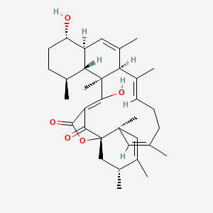 molecular formula C34H46O5 B10780467 (1S,3R,6R,7Z,11Z,13R,16S,17S,20S,21R,22S,23Z)-17,23-dihydroxy-3,4,6,8,12,14,20,22-octamethyl-26-oxapentacyclo[22.2.1.01,6.013,22.016,21]heptacosa-4,7,11,14,23-pentaene-25,27-dione 