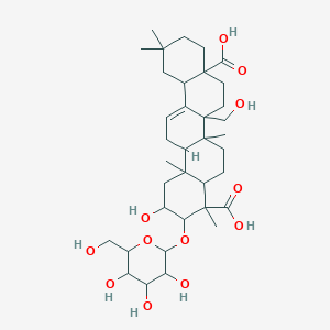 2-hydroxy-6b-(hydroxymethyl)-4,6a,11,11,14b-pentamethyl-3-[3,4,5-trihydroxy-6-(hydroxymethyl)oxan-2-yl]oxy-1,2,3,4a,5,6,7,8,9,10,12,12a,14,14a-tetradecahydropicene-4,8a-dicarboxylic acid