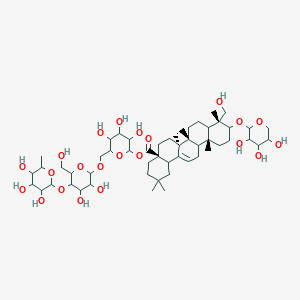 [6-[[3,4-dihydroxy-6-(hydroxymethyl)-5-(3,4,5-trihydroxy-6-methyloxan-2-yl)oxyoxan-2-yl]oxymethyl]-3,4,5-trihydroxyoxan-2-yl] (4aS,6aS,6bR,9R,12aR)-9-(hydroxymethyl)-2,2,6a,6b,9,12a-hexamethyl-10-(3,4,5-trihydroxyoxan-2-yl)oxy-1,3,4,5,6,6a,7,8,8a,10,11,12,13,14b-tetradecahydropicene-4a-carboxylate