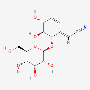 (2E)-2-[(4R,5S,6S)-4,5-dihydroxy-6-[(2R,3R,4S,5S,6R)-3,4,5-trihydroxy-6-(hydroxymethyl)oxan-2-yl]oxycyclohex-2-en-1-ylidene]acetonitrile