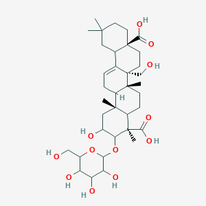 (4R,6aR,6bR,8aS,14bR)-2-hydroxy-6b-(hydroxymethyl)-4,6a,11,11,14b-pentamethyl-3-[3,4,5-trihydroxy-6-(hydroxymethyl)oxan-2-yl]oxy-1,2,3,4a,5,6,7,8,9,10,12,12a,14,14a-tetradecahydropicene-4,8a-dicarboxylic acid