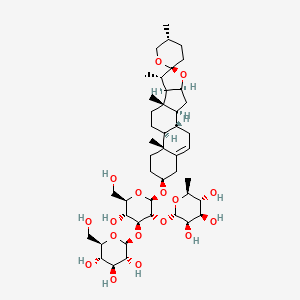 (2S,3R,4R,5R,6S)-2-[(2R,3R,4S,5R,6R)-5-hydroxy-6-(hydroxymethyl)-2-[(1S,2S,4S,5'R,6S,7S,8R,9S,12S,13R,16S)-5',7,9,13-tetramethylspiro[5-oxapentacyclo[10.8.0.02,9.04,8.013,18]icos-18-ene-6,2'-oxane]-16-yl]oxy-4-[(2S,3R,4S,5S,6R)-3,4,5-trihydroxy-6-(hydroxymethyl)oxan-2-yl]oxyoxan-3-yl]oxy-6-methyloxane-3,4,5-triol