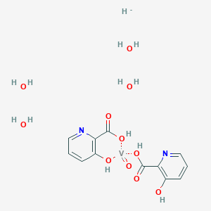 molecular formula C12H19N2O11V- B10780661 Hydride;3-hydroxypyridine-2-carboxylic acid;oxovanadium;tetrahydrate 