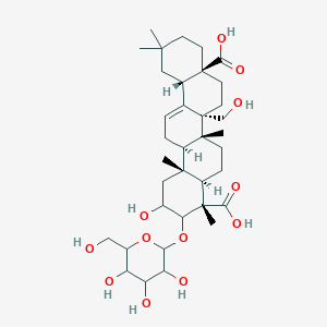 (4S,4aR,6aR,6bR,8aS,12aS,14aR,14bR)-2-hydroxy-6b-(hydroxymethyl)-4,6a,11,11,14b-pentamethyl-3-[3,4,5-trihydroxy-6-(hydroxymethyl)oxan-2-yl]oxy-1,2,3,4a,5,6,7,8,9,10,12,12a,14,14a-tetradecahydropicene-4,8a-dicarboxylic acid