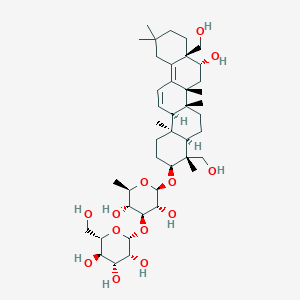 molecular formula C42H68O13 B10780681 (2R,3R,4R,5R,6S)-2-[(2R,3R,4S,5R,6R)-2-[[(3S,4R,4aR,6aR,6bR,8R,8aS,14aR,14bR)-8-hydroxy-4,8a-bis(hydroxymethyl)-4,6a,6b,11,11,14b-hexamethyl-1,2,3,4a,5,6,7,8,9,10,12,14a-dodecahydropicen-3-yl]oxy]-3,5-dihydroxy-6-methyloxan-4-yl]oxy-6-(hydroxymethyl)oxane-3,4,5-triol 