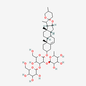 (2R)-2-[(2S)-5-hydroxy-6-(hydroxymethyl)-2-[(1R,2R,4R,6R,8S,9S,12R,13R)-5',7,9,13-tetramethylspiro[5-oxapentacyclo[10.8.0.02,9.04,8.013,18]icos-18-ene-6,2'-oxane]-16-yl]oxy-4-[(2R)-3,4,5-trihydroxy-6-(hydroxymethyl)oxan-2-yl]oxyoxan-3-yl]oxy-6-methyloxane-3,4,5-triol