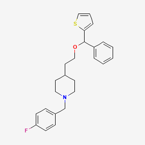 molecular formula C25H28FNOS B10780745 1-(4-Fluoro-benzyl)-4-[2-(phenyl-thiophen-2-yl-methoxy)-ethyl]-piperidine 