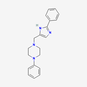 molecular formula C20H22N4 B10780761 1-Phenyl-4-(2-phenyl-3H-imidazol-4-ylmethyl)-piperazine 