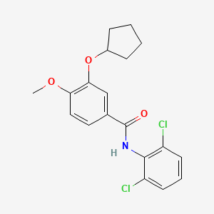 molecular formula C19H19Cl2NO3 B10780777 3-(cyclopentyloxy)-N-(2,6-dichlorophenyl)-4-methoxybenzamide CAS No. 144035-50-7