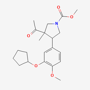 Methyl 3-acetyl-4-(3-(cyclopentyloxy)-4-methoxyphenyl)-3-methylpyrrolidine-1-carboxylate