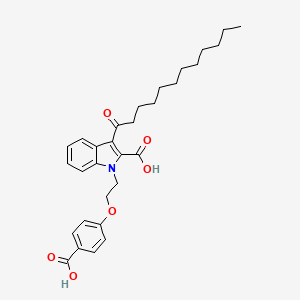 1-(2-(4-carboxyphenoxy)ethyl)-3-dodecanoyl-1H-indole-2-carboxylic acid