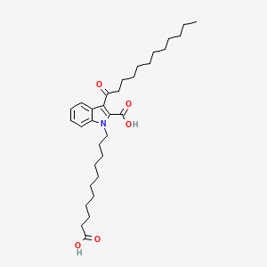 molecular formula C32H49NO5 B10780823 1-(10-Carboxy-decyl)-3-dodecanoyl-1H-indole-2-carboxylic acid 